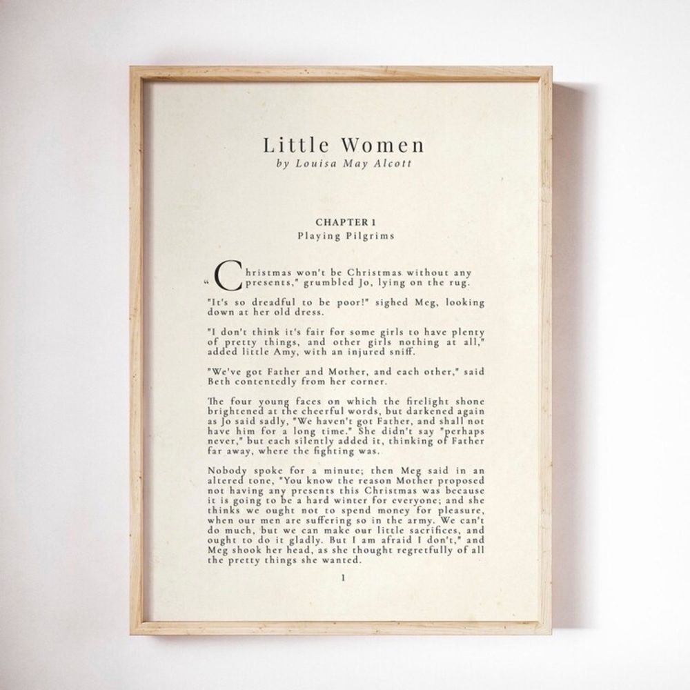 Little Women Louisa May Alcott Chapter Print
